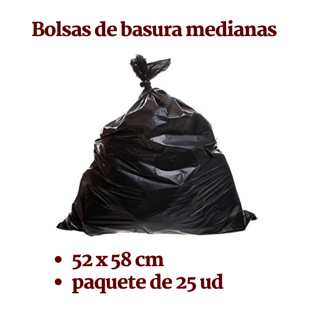 Bolsas de basura medianas 52x58 cm